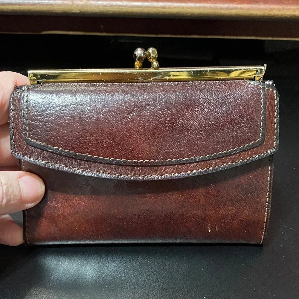 Vintage Bosca Brown full grain hide Leather Wallet